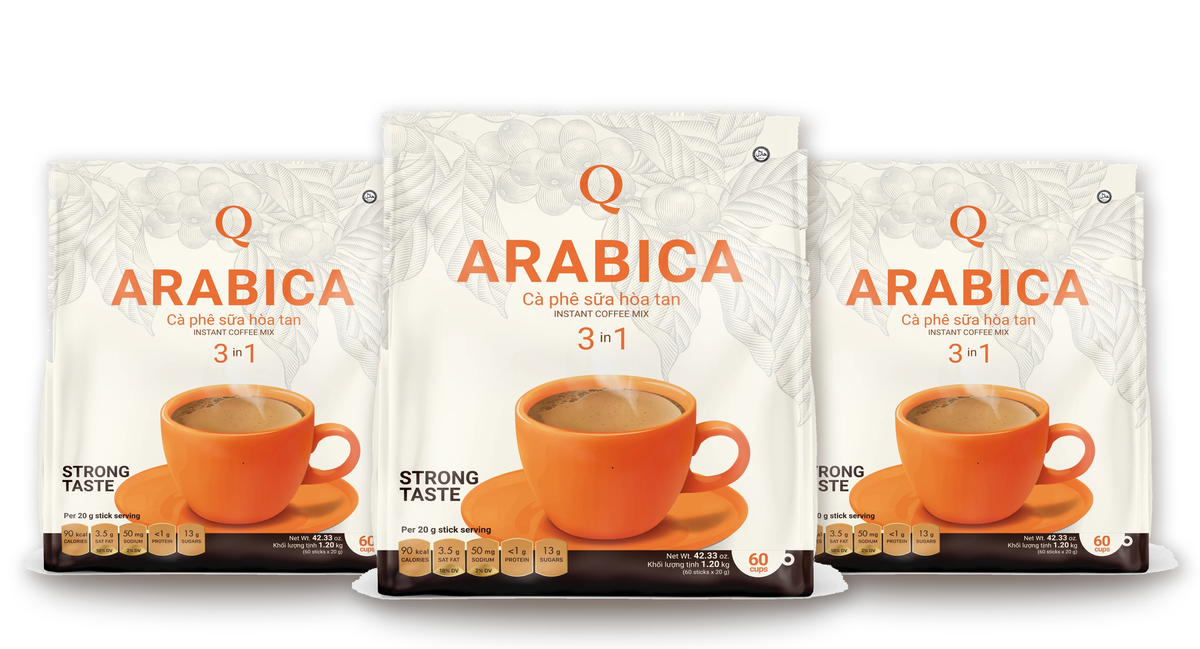Q Arabica 3-in-1 Instant Coffee – Combo 3 Bags (72 Sticks)