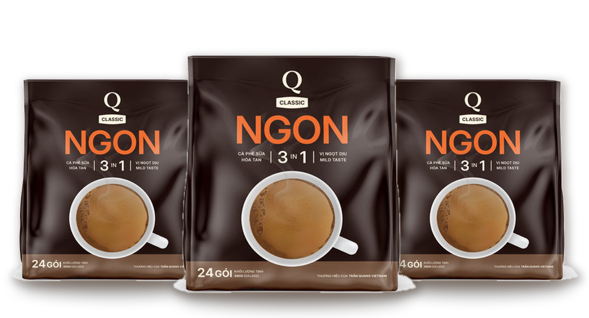 Q Classic Ngon 3-in-1 Instant Coffee – Combo 3 Bags (72 Sticks)